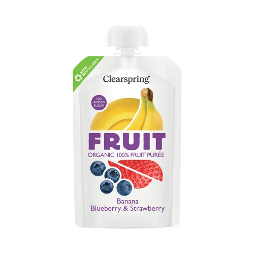 Clearspring Organic Banana, Blueberry & Strawberry Fruit Puree 100g