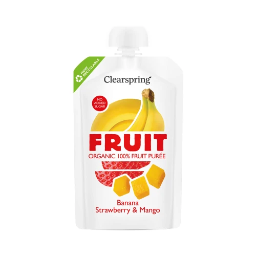 Clearspring Organic Banana, Strawberry & Mango Fruit Puree 100g