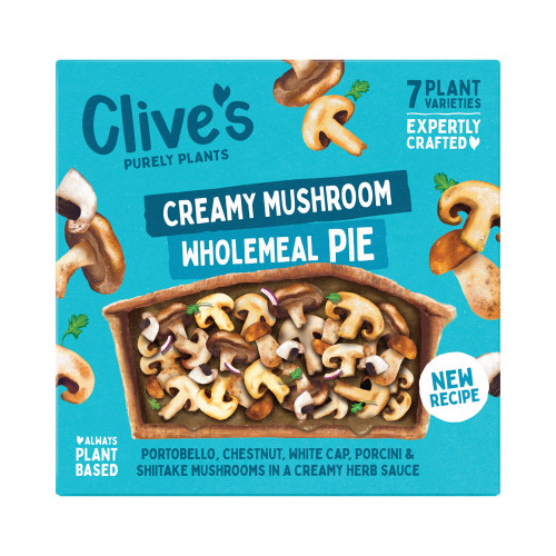 Clive's Purely Plants Creamy Mushroom Wholemeal Pie 235g