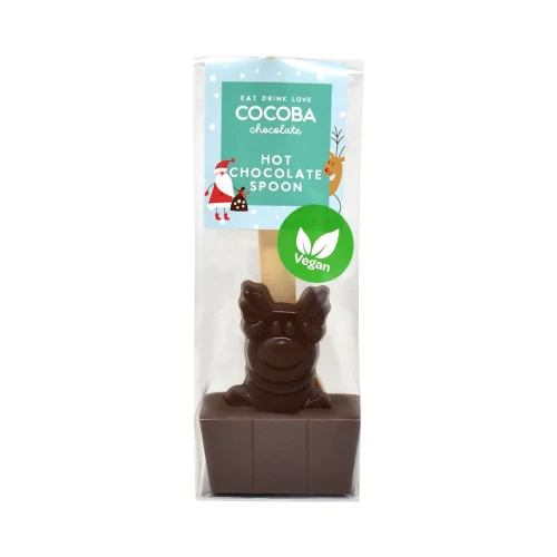 Cocoba Vegan Hot Chocolate Reindeer Spoon 50g