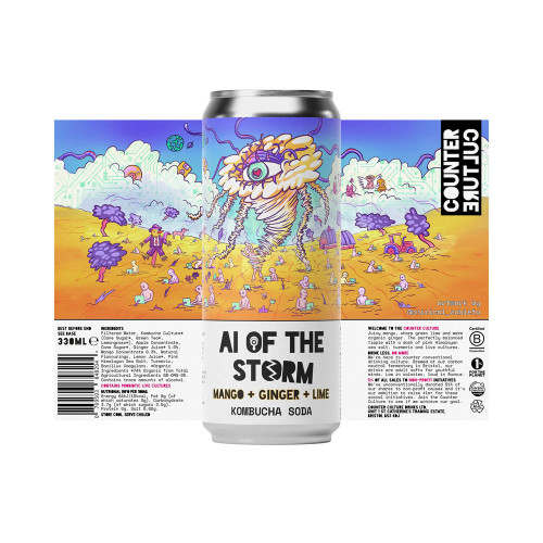 Counter Culture AI of the Storm Mango + Ginger + Lime Kombucha Soda 330ml