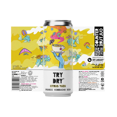Counter Culture Drinks Try Dry Cirus Yuzu Kombucha Soda 330ml