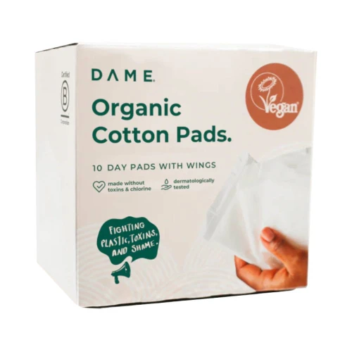 Dame Organic Cotton Period Day Pads 10 Pack