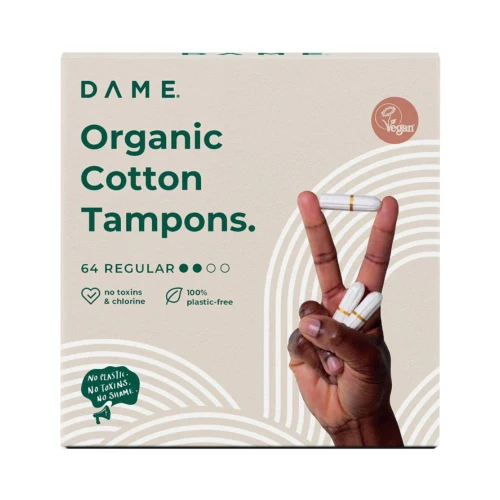 Dame Organic Cotton Tampons Regular 64 Pack
