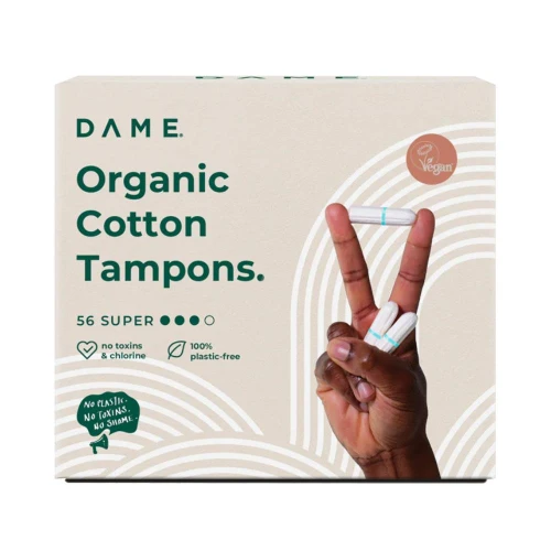 Dame Organic Cotton Tampons Super 56 Pack