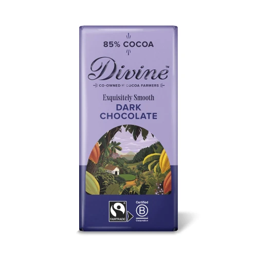 Divine Exquisitely Smooth Dark Chocolate 85% Cocoa 90g