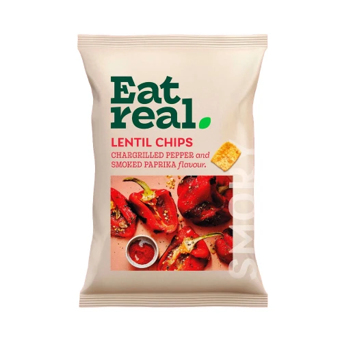 Eat Real Chargrilled Pepper & Smoked Paprika Lentil Chips 110g