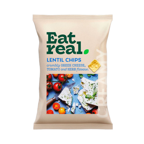 Eat Real Greek Cheese, Tomato & Herb Lentil Chips 110g