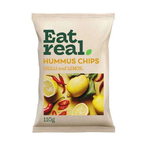 Eat Real Hummus Chips Chilli and Lemon 10 x 110g