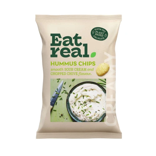 Eat Real Hummus Chips Sour Cream and Chive 10 x 110g