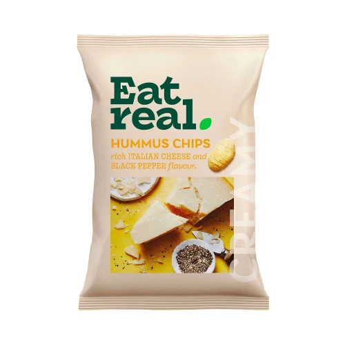 Eat Real Italian Cheese & Black Pepper Hummus Chips 110g