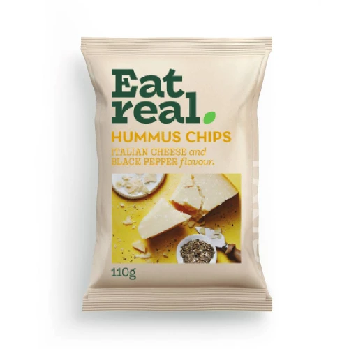 Eat Real Italian Cheese & Black Pepper Hummus Chips 110g