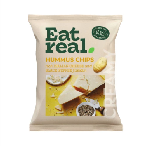 Eat Real Italian Cheese & Black Pepper Hummus Chips 45g