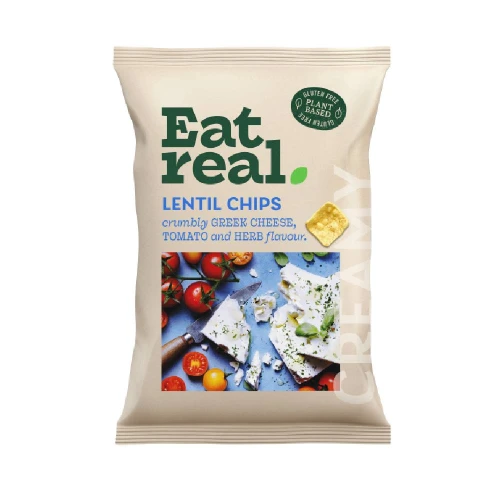 Eat Real Greek Cheese, Tomato & Herb Lentil Chips 110g