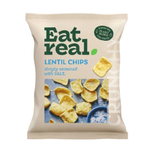 Eat Real Lentil Chips Simply Seasoned With Salt Salted 18 x 40g