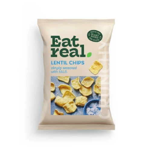 Eat Real Lentil Chips simply seasoned with sea salt Salted 10 x 95g