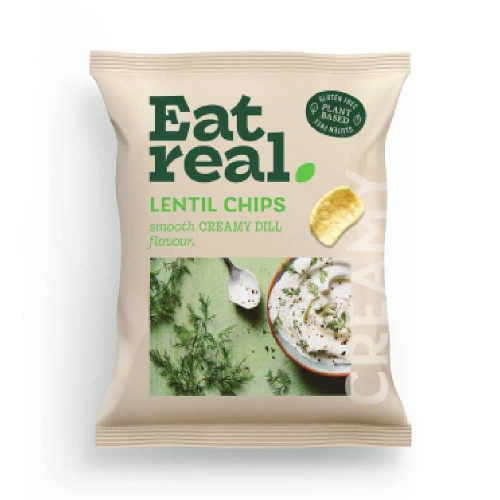 Eat Real Lentil Chips Smooth Creamy Dill 18 x 40g