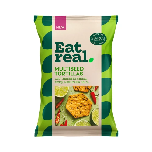 Eat Real Multiseed Tortilla Birdseye Chilli Lime & Sea Salt Chips 160g