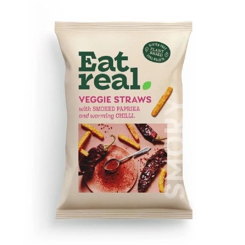 Eat Real Veggie Straws With Smoked Paprika & Warming Chilli 10 x 110g