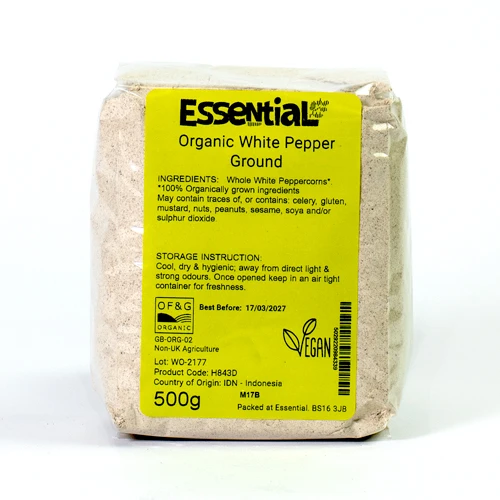 Essential White Pepper Ground Organic 500g