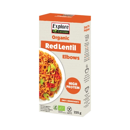 Explore Cuisine Organic Red Lentil Elbows Pasta 225g
