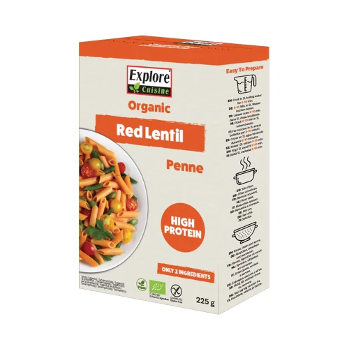 Explore Cuisine Organic Red Lentil Penne &acirc; 225g