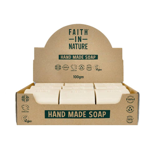 Faith In Nature Handmade Coconut Unwrapped Soap Bar 18 x 100g