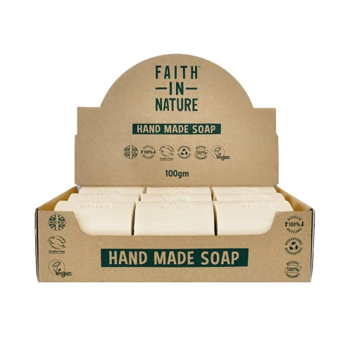 Faith In Nature Handmade Coconut Unwrapped Soap Bar 18 x 100g