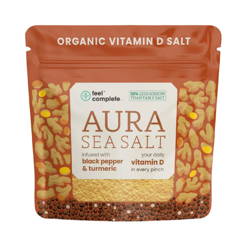 Feel Complete Aura Sea Salt infused with Black Pepper & Turmeric 80g