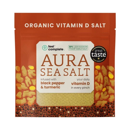 Feel Complete Aura Sea Salt infused with Black Pepper & Turmeric 80g