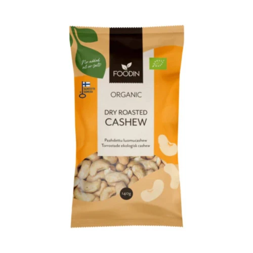 Foodin Organic Dry Roasted Cashews 140g