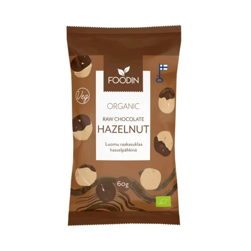 Foodin Organic Raw Chocolate Hazelnuts 60g
