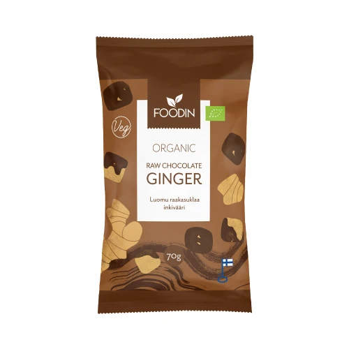 Foodin Raw Chocolate Coated Ginger 70g