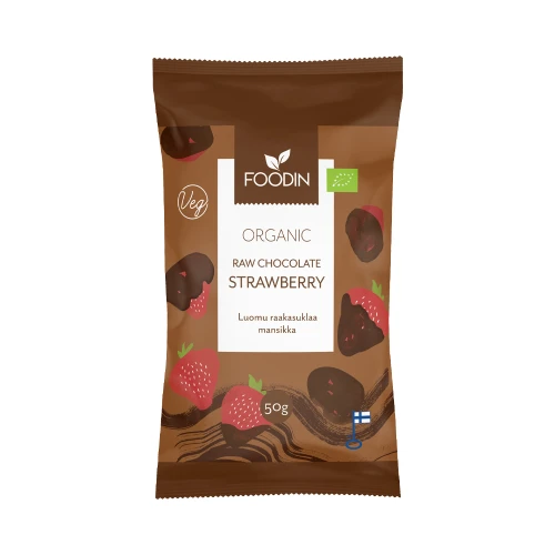 Foodin Raw Chocolate Coated Strawberries 50g