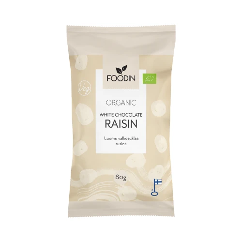Foodin Raw White Chocolate Coated Raisins 80g
