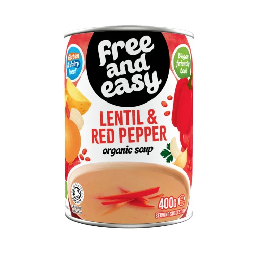 Free and Easy Lentil & Red Pepper Soup 400g