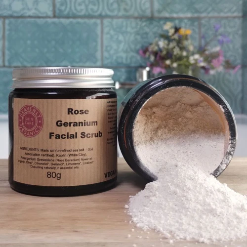 Heavenly Organics Skin Care Rose And Geranium Facial Scrub 80g