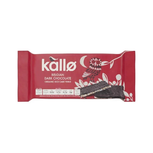 Kallo Belgian Dark Chocolate Rice Cake Thins 75g