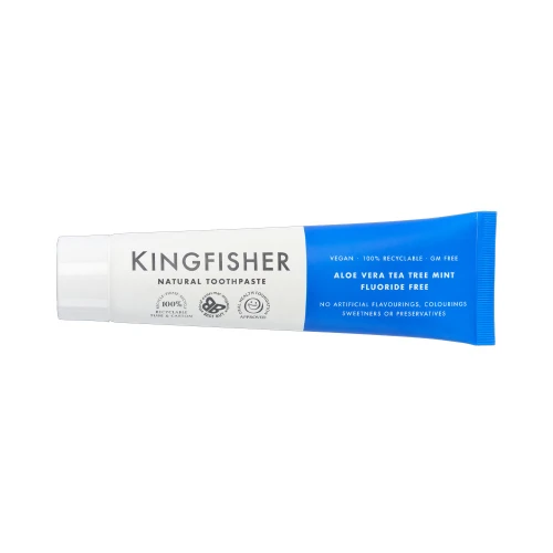 Kingfisher Natural Toothpaste - Aloe Vera Tea Tree & Mint Fluoride Free 100ml