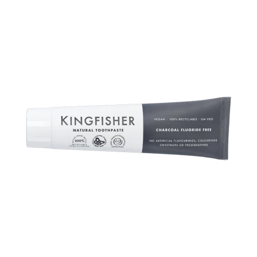 Kingfisher Toothpaste - Naturally Whitening Charcoal Fluoride Free 100ml