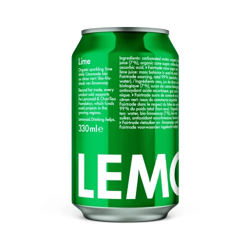 Lemonaid Organic Sparkling Lime Can 330ml