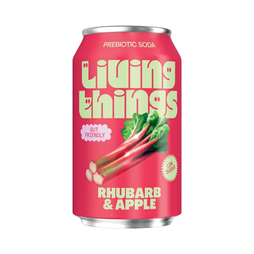 Living Things Rhubarb & Apple Prebiotic Soda 330ml