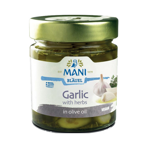 Mani Organic Garlic with Herbs in Extra Virgin Olive Oil 185g