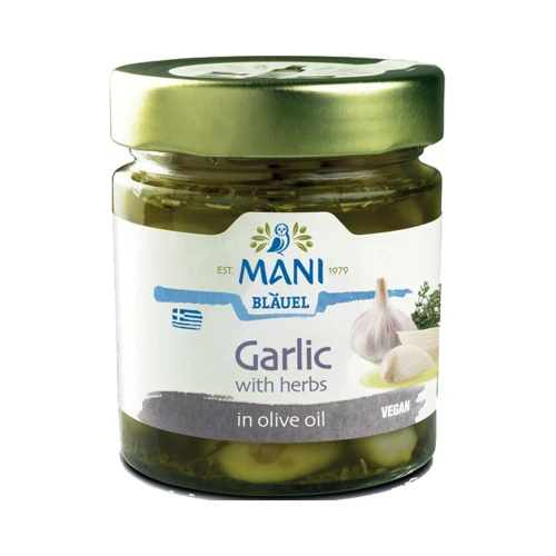 Mani Organic Garlic with Herbs in Extra Virgin Olive Oil 185g