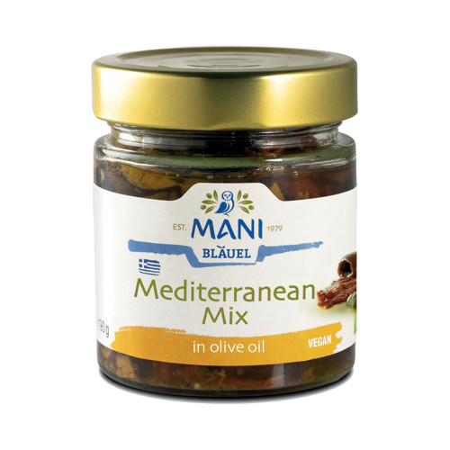 Mani Organic Mediterranean Mix in Extra Virgin Olive Oil 190g
