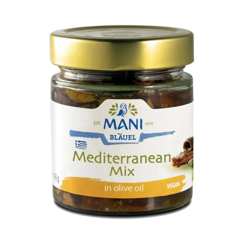 Mani Organic Mediterranean Mix in Extra Virgin Olive Oil 190g