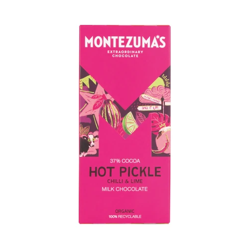 Montezuma's Hot Pickle Organic Chilli & Lime Milk Chocolate 90g