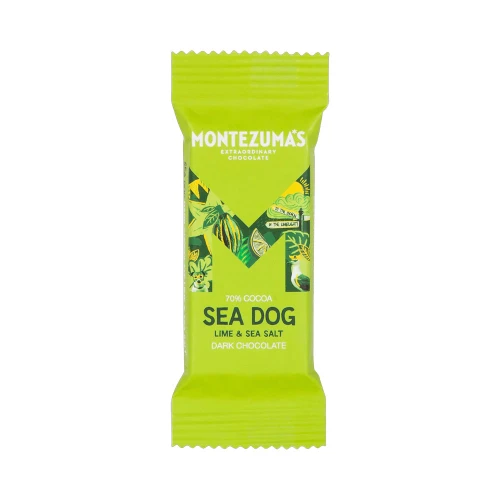 Montezuma's Sea Dog Lime & Sea Salt Organic Dark Chocolate Mini Bar 25g