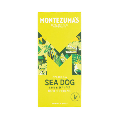 Montezuma's Sea Dog Lime & Sea Salt Dark Chocolate 90g