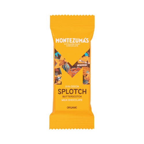 Montezuma's Splotch Organic Butterscotch Milk Chocolate Mini Bar 25g
